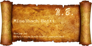 Miselbach Betti névjegykártya
